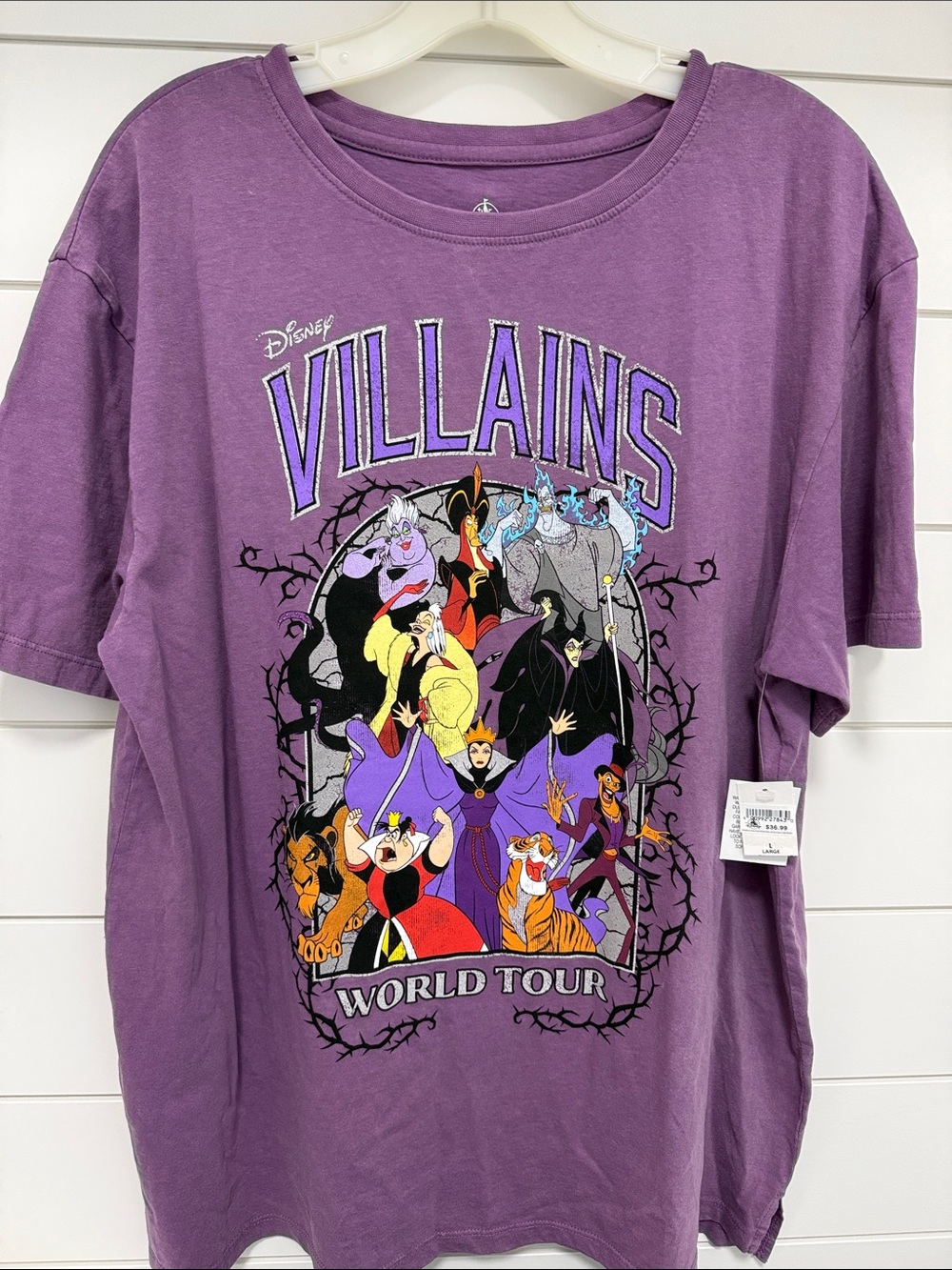 Disney Parks NWT Purple Villains World Tour Graphic Tee